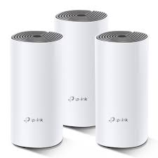 Sistema Wi Fi Mesh Deco E4-3 AC1200 3 Pack, Doble Banda 2.4 GHz y 5 GHz, Funciona como Router y Acces Point.