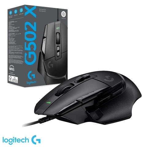 Mouse Logitech G502 X Hero 25K DPI, Negro.