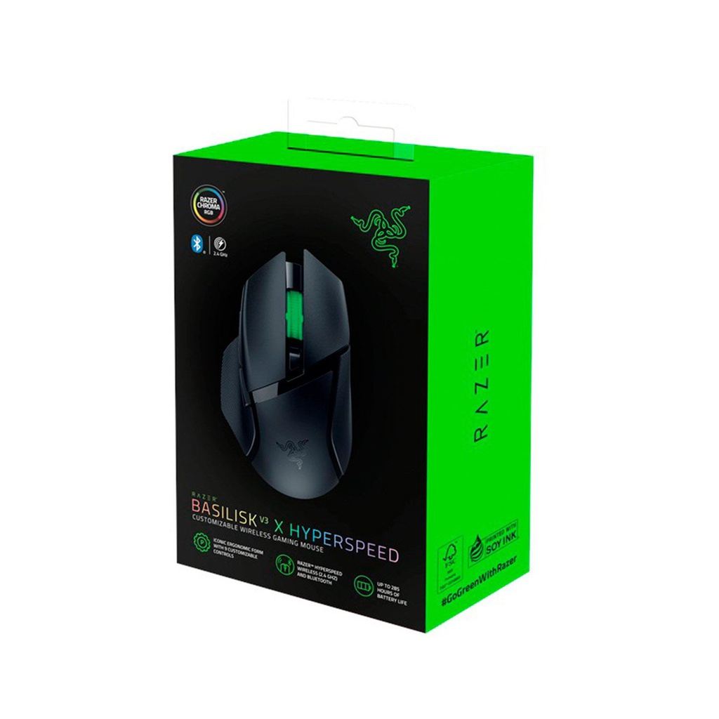 Mouse Gamer Razer Basilisk V3 X Hyperspeed 18K DPI Inalámbrico Ergonómico.