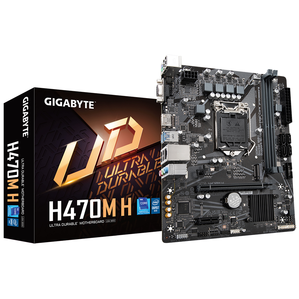 Placa Base Gigabye H470M H, LGA 1200, DDR4, HDMI, DVI, M-ATX.