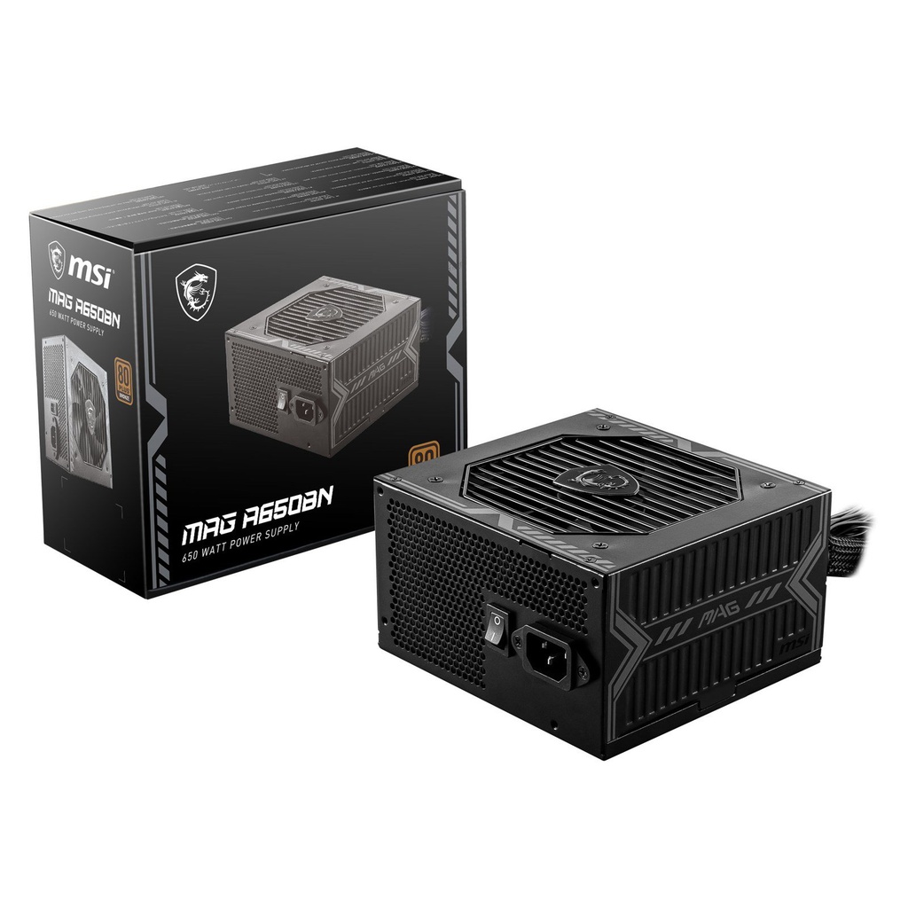 Fuente Poder MSI MAG A650BN, 650W, 80 PLUS Bronze Certified, Formato ATX.
