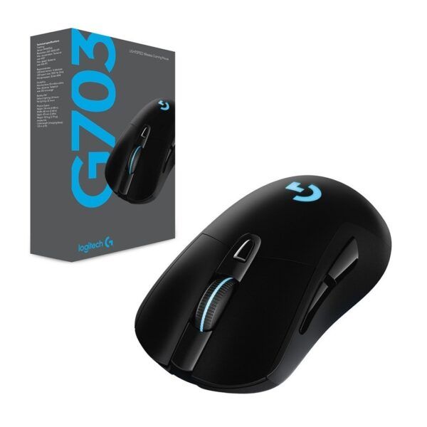 Mouse Gamer Logitech G703 Ligthspeed, Wifi, Negro, Recargable.