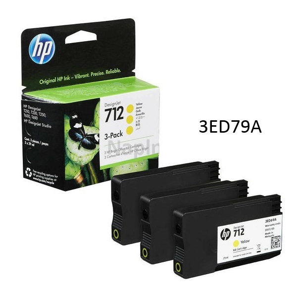 Tinta HP 3ED79A (712A), (3 PACK) 29ML Yellow