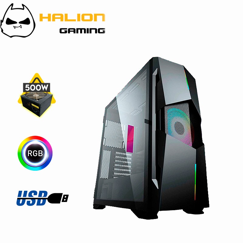 Case Gamer Halion Space-X C/F ,500W, RGB