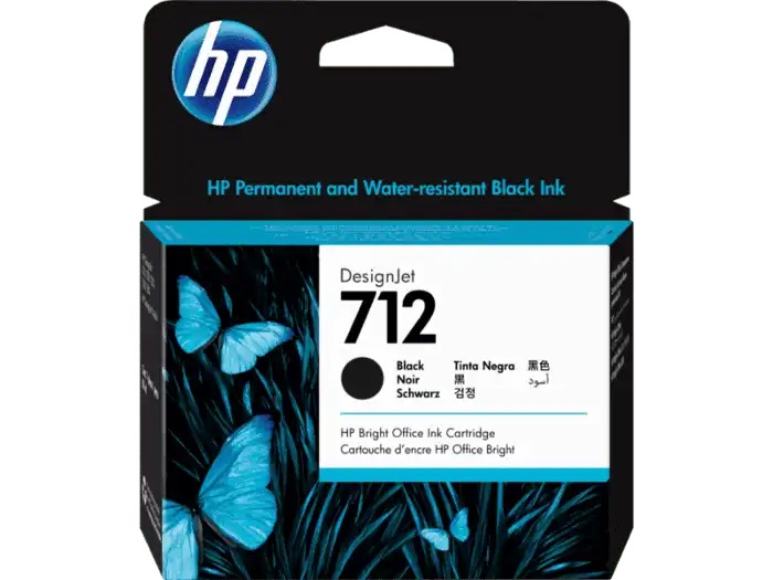 Tinta HP 3ED71A (712A) Negro, 80ml.