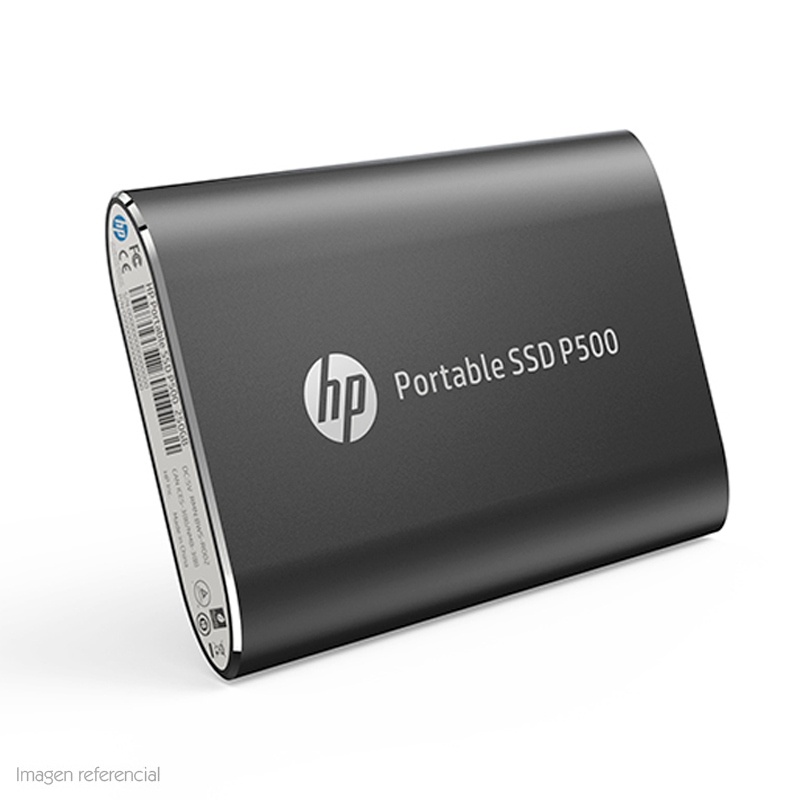 Disco Solido Externo HP P500, 500GB, USB 3.1 Tipo-C, Negro.