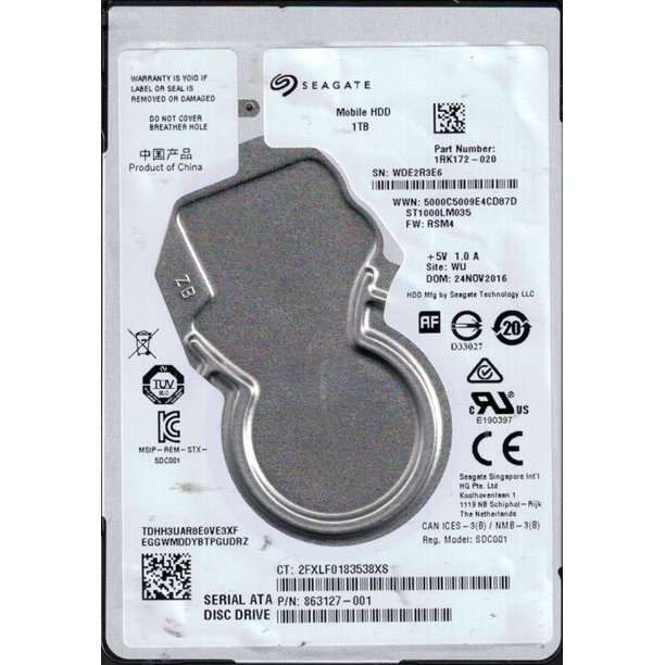 Disco duro Seagate, 1TB SATA 5400 RPM 2.5".