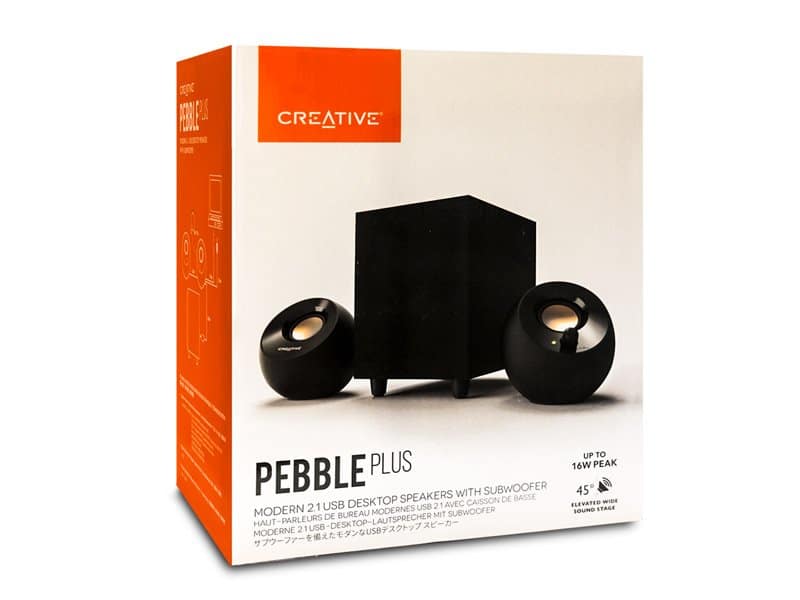 Parlante Creative PEBBLE PLUS 2.1 USB, Negro.