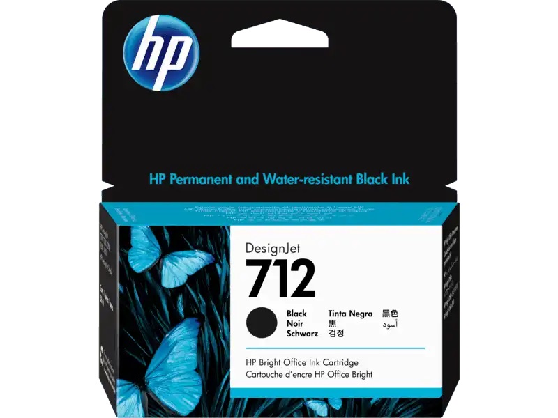 Tinta HP 3ED70A (712A) Negro, 38ml.