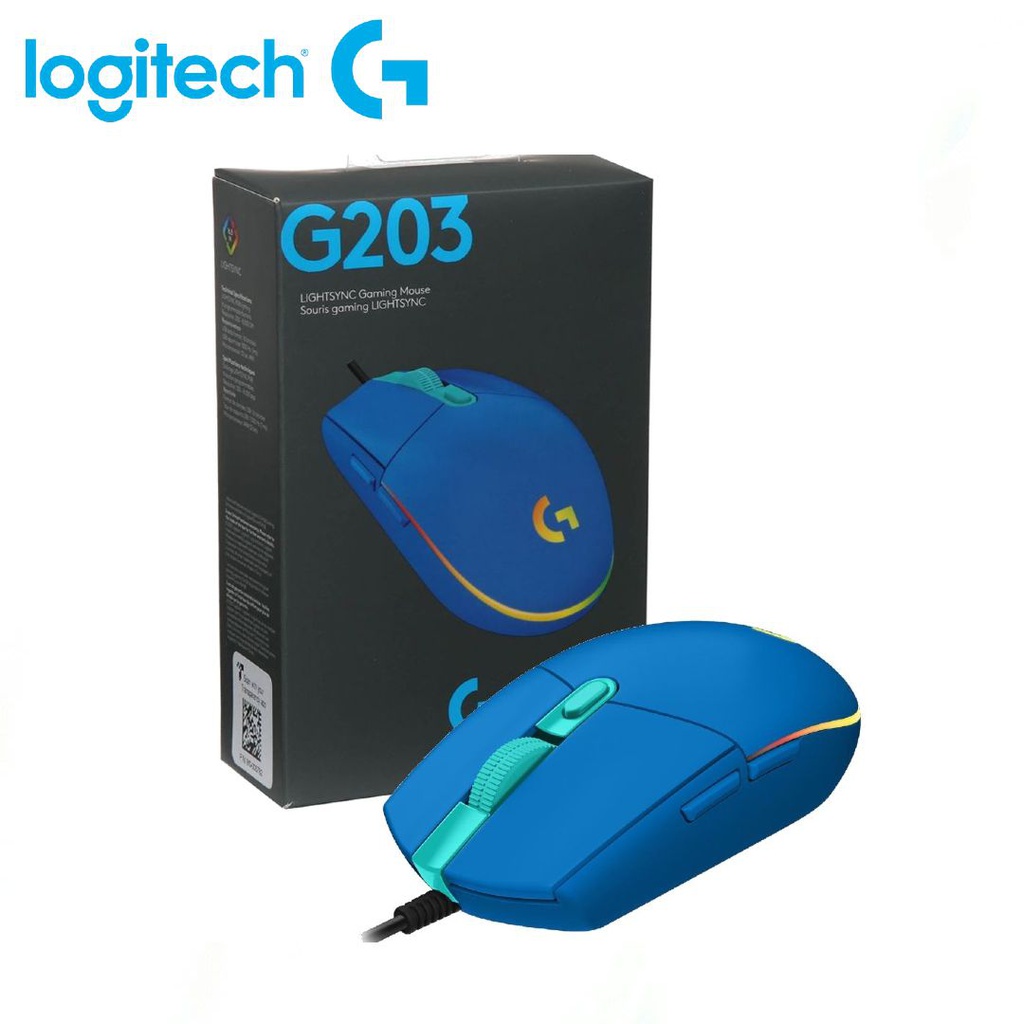 Mouse Gamer Logitech G203, RGB, 8000DPI, Azul.