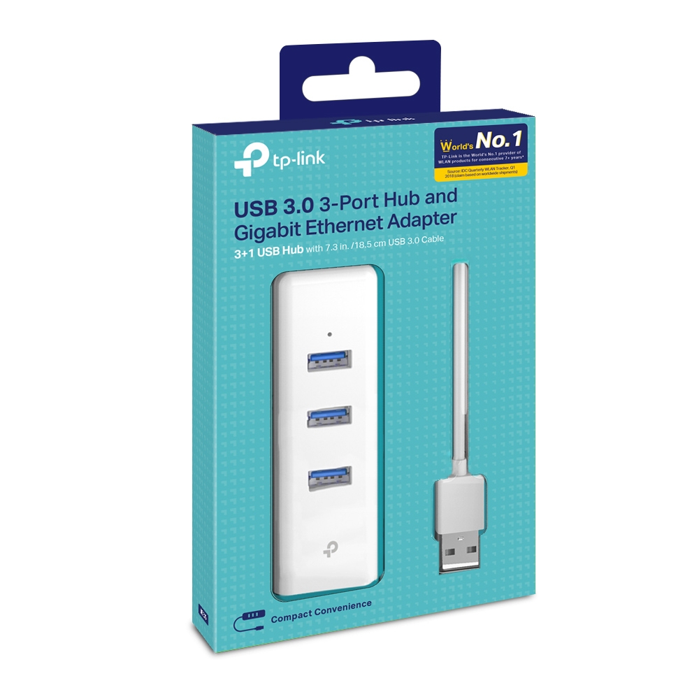 Adaptador Tp-Link UE330, 3 Puertos Usb 3.0 + Rj-45 Gigabit.