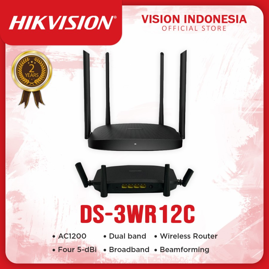 Router Inalambrico 1200M 2,4 y 5Ghz DS-3WR12C Hikvision