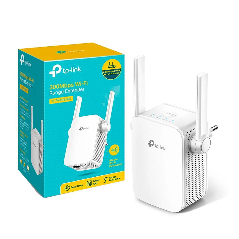 Extensor Repetidor TP-Link TL-WA855RE 300Mbps Mini Wireless N Range  WiFi - 100Mb LAN