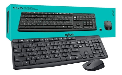 Kit Teclado y Mouse Inalambrico Logitech MK235, USB.