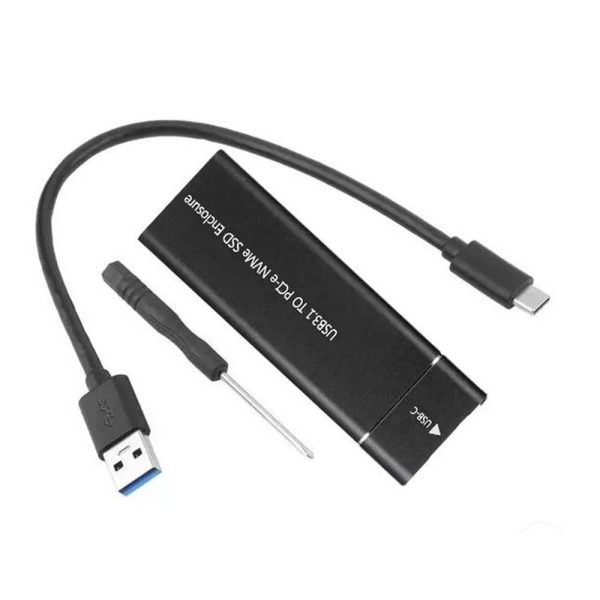Case Enclosure Para Disco SSD M2 USB-C a USB-A, Compatible NVME.