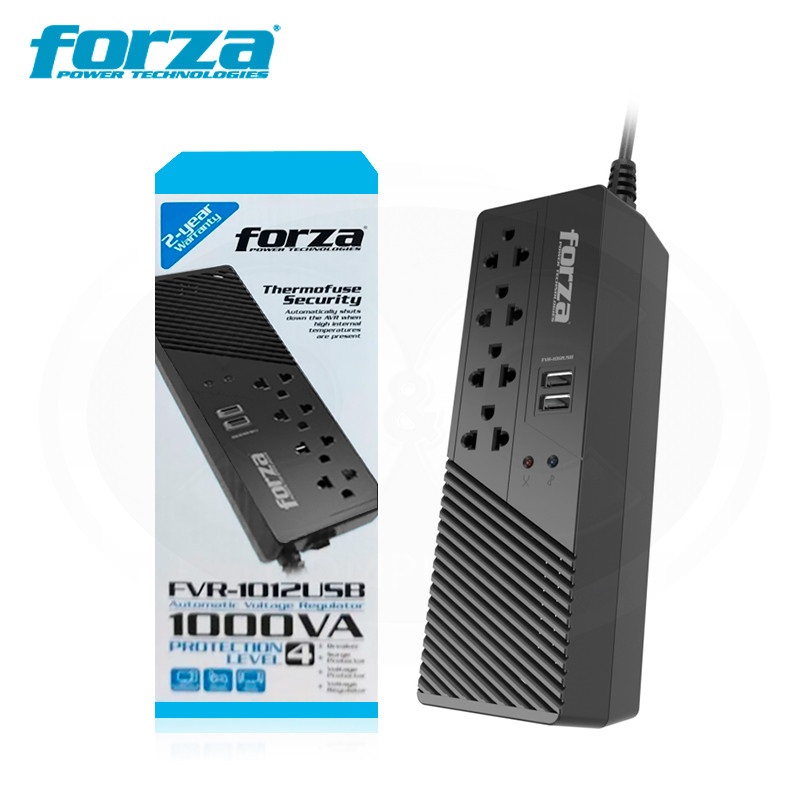 Estabilizador Forza FVR-1012, 1000VA /500W, 4 Tomas.