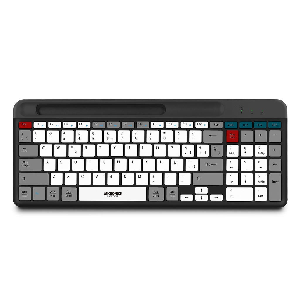 Teclado Multimedia Micronics Quantum 3 MIC K600-3M, BT, Recargable.