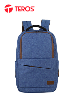 Mochila Teros TE-ACS9011, Poliester, notebook hasta 15.6", azul.