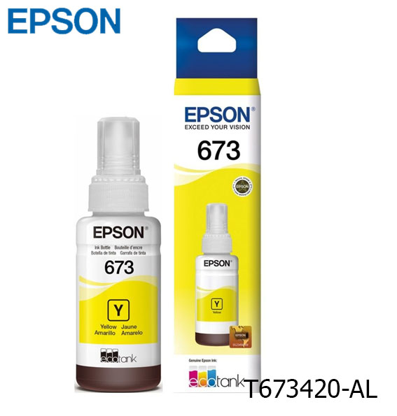 Tinta Epson Original (673) T673420-AL, Amarrillo, 70ml, Caja.