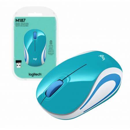 Mouse Inalambrico Logitech M187, Celeste.