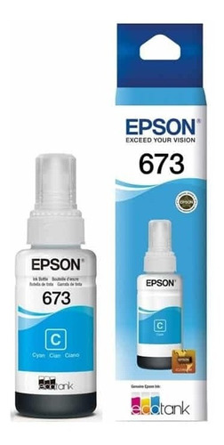 Tinta Epson Original (673) T673220-AL Cian, 70ml, caja.