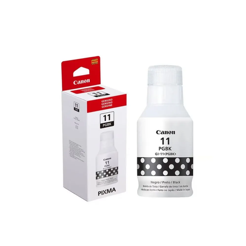 Tinta Canon GI-11BK, Negro, 135ml, Caja.