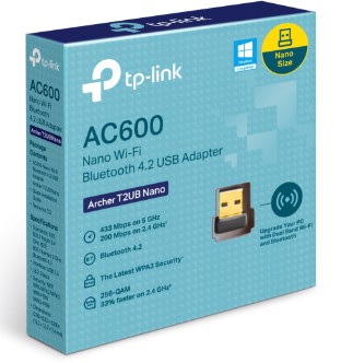 Adaptador WiFi y Bluetooth Nano 4.2, TP-LINK AC600 Archer T2UB
