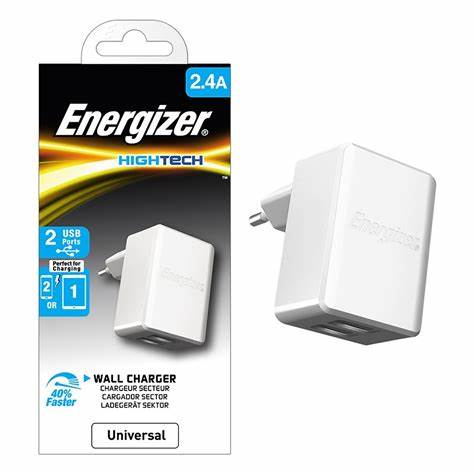 Cargador Energizer ACA2BEUHWH3, Viajero 2 puertos USB, 5V.