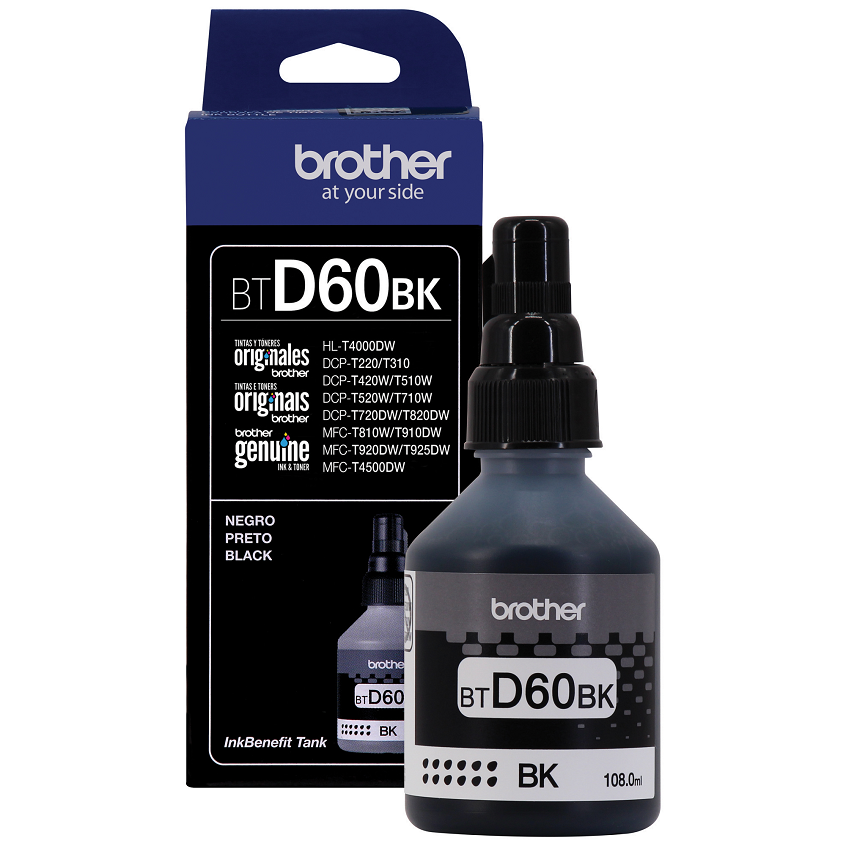 TINTA PARA IMPRESORA MULTIFUNCIONAL COLOR BLACK SEGUN EETT - BROTHER BTD60BK