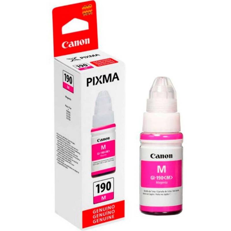 Tinta Canon GI-190M, magenta 70ml, Caja.