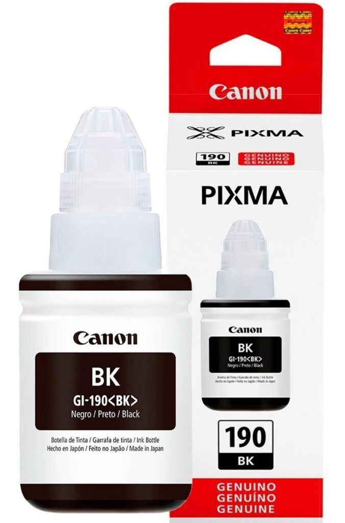 Tinta Canon GI-190BK, negro 135ml, Caja