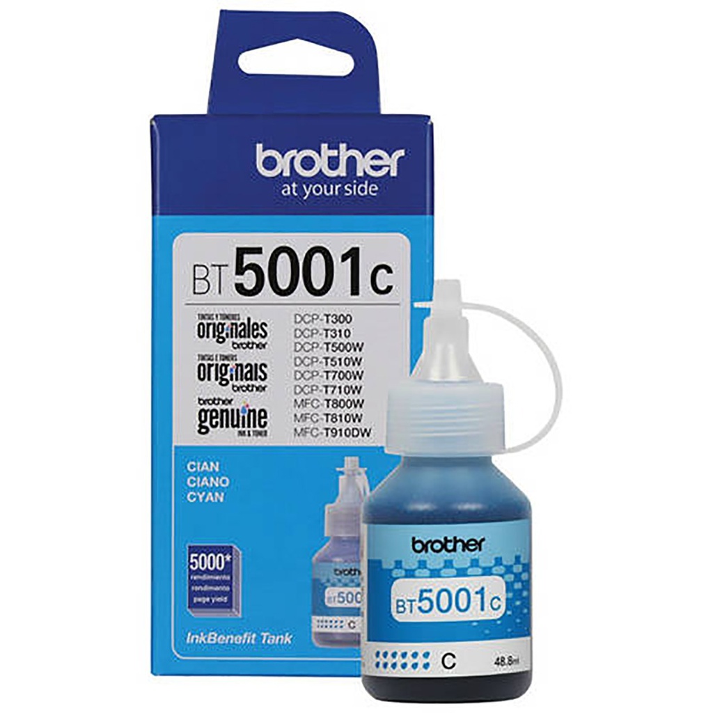 TINTA PARA IMPRESORA MULTIFUNCIONAL COLOR CIAN SEGUN EETT - BROTHER BT5001C