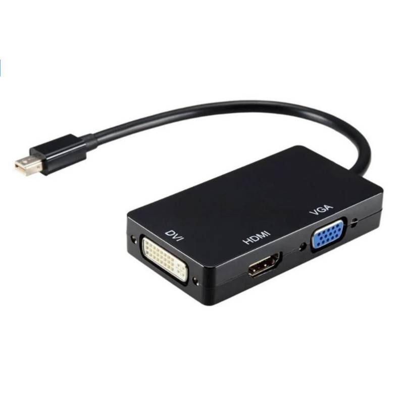 Adaptador Mini Display Port a HDMI + VGA + DVI, KNT-1314.