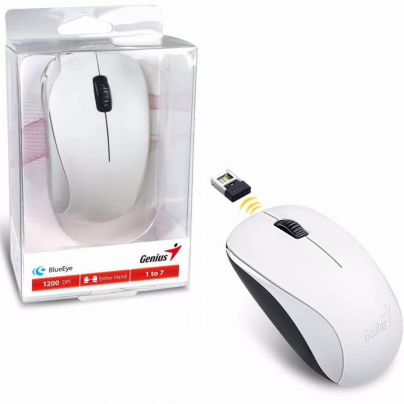 Mouse Inalambrico Genius NX-7000, Blueeye, 1200DPI, Blanco.