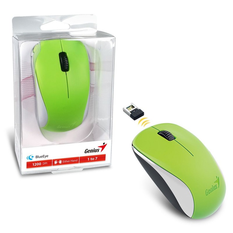 Mouse Inalambrico Genius NX-7000, Blueeye, 1200DPI, Verde.