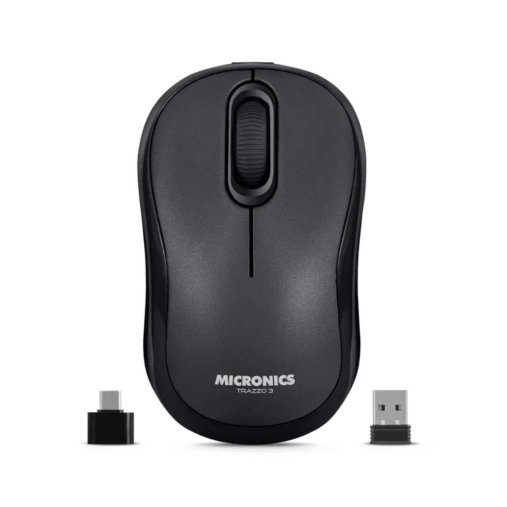 Mouse Inalambrico Micronics Trazzo3 MIC M700-3M, Negro BT+WIFI Recargable.