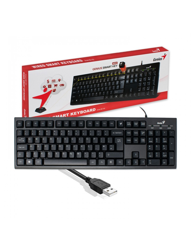 Teclado Genius KB-100X Usb, Negro.