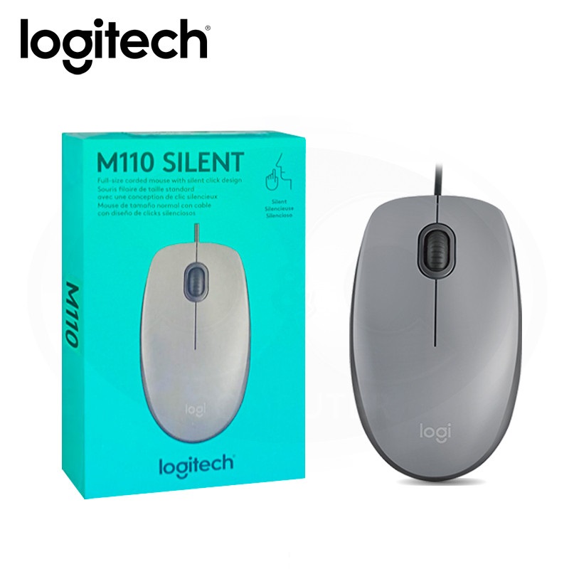 Mouse Logitech M110 Silent, Usb, Plata.