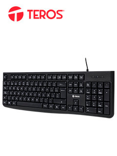 Teclado multimedia Teros, TE-4067S,USB 2.0, Negro