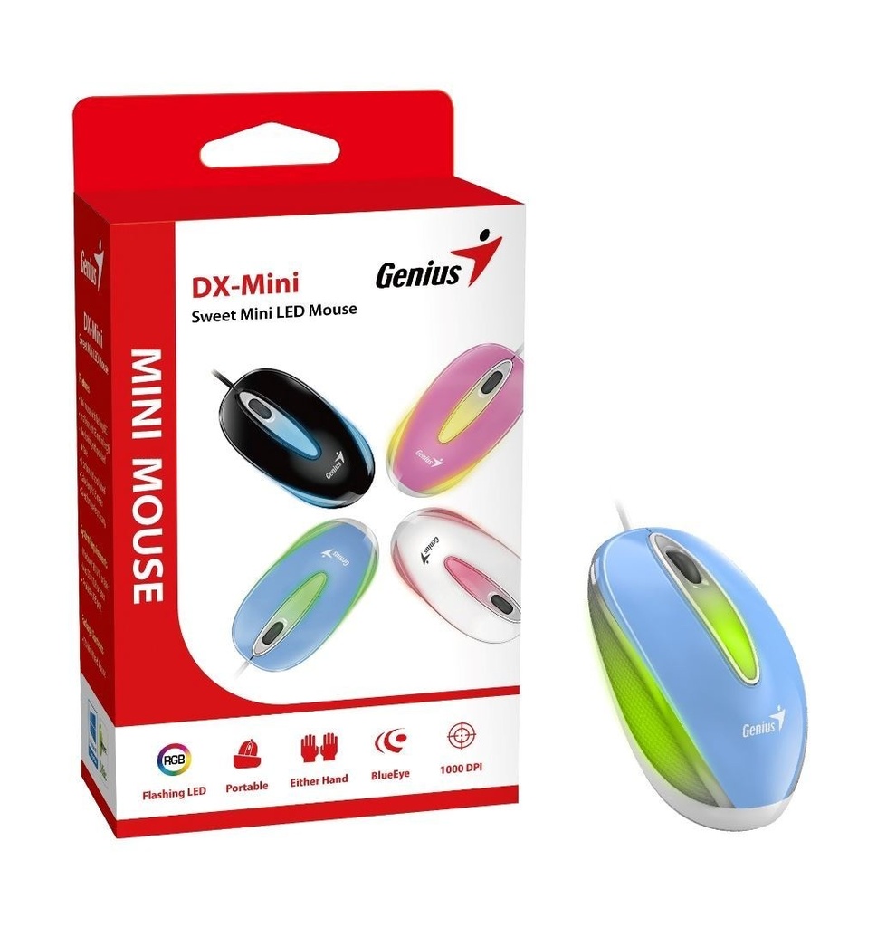 Mouse Genius DX-MINI USB Blueeye RGB Asul