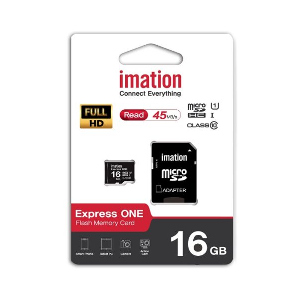 Tarjeta Micro SD, Imation, Modelo Express, 16GB, Incluye Adaptador SD