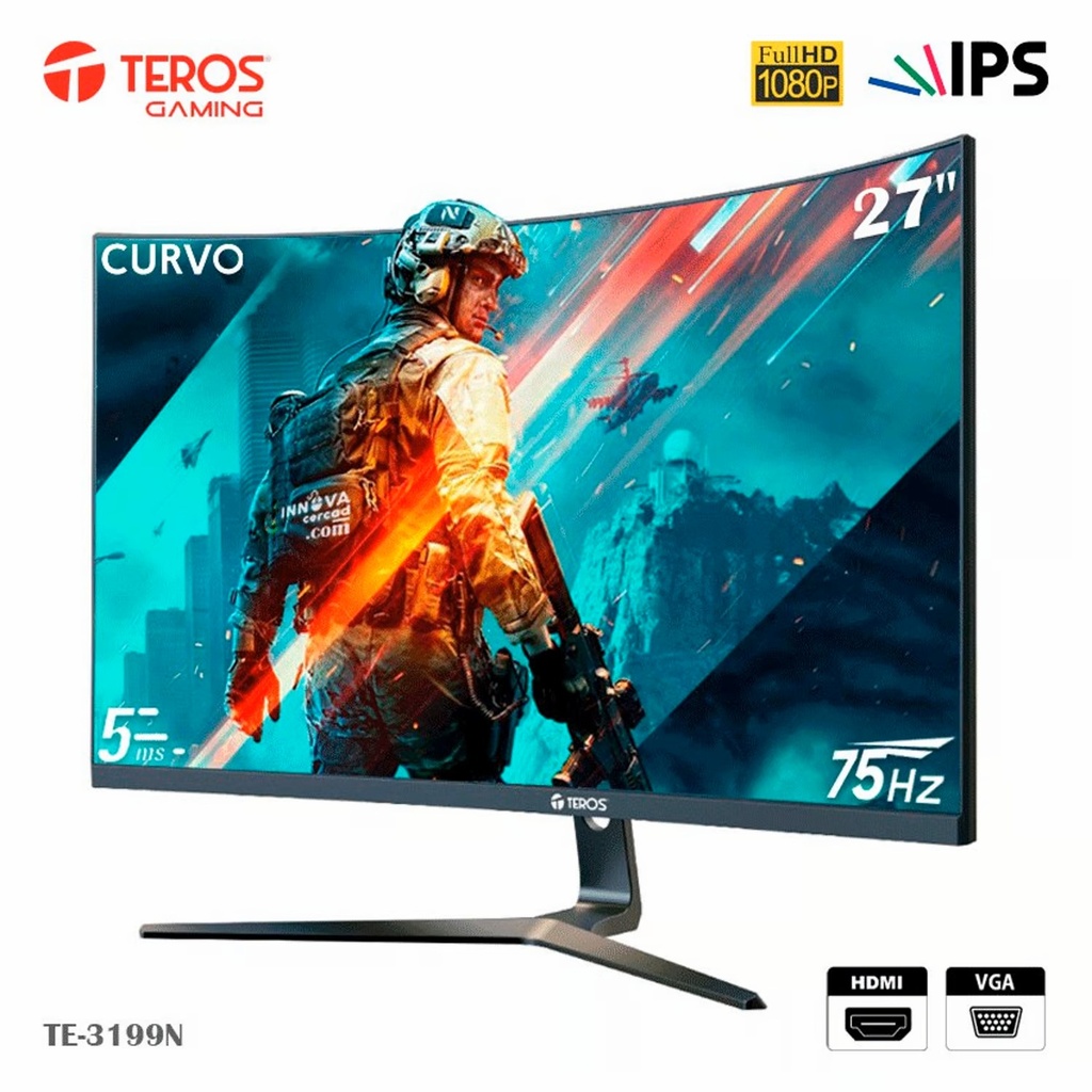 Archivar-Monitor Teros TE-3199N, 27" IPS, 75Hz, 1920x1080, Full HD, HDMI, VGA, VESA.