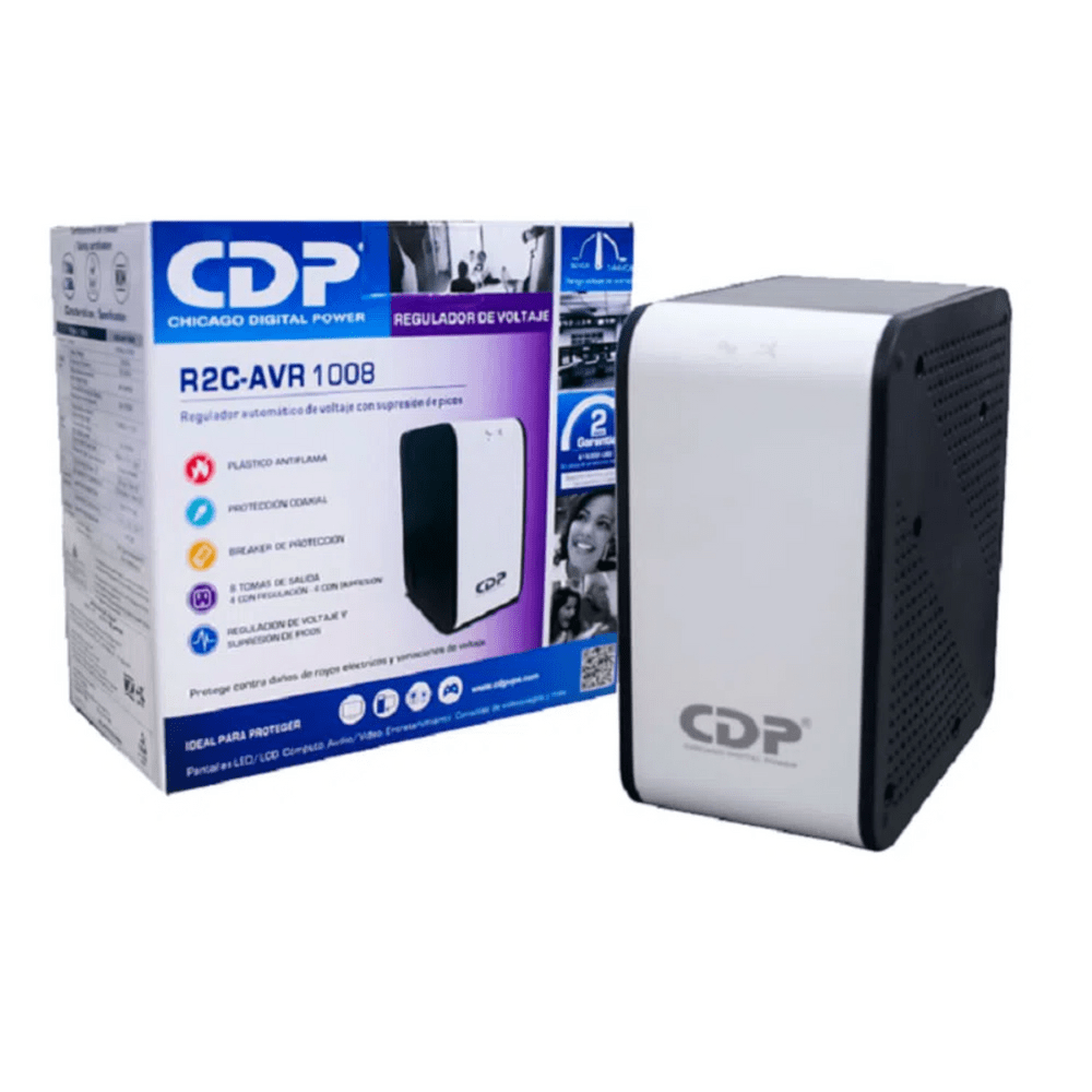 Estabilizador CDP R2C-AVR1008i, 1000VA/500W, 8P Salidas.