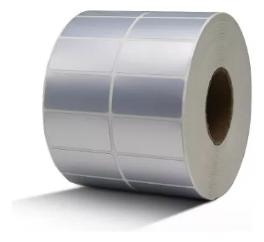 Papel etiqueta plateado 3000U, 2 columnas, 50x25mm