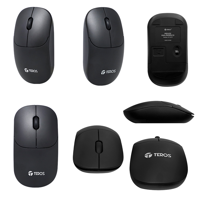 Mouse óptico inalámbrico TEROS TE-1217S, 1000 DPI, receptor USB, 3 botones