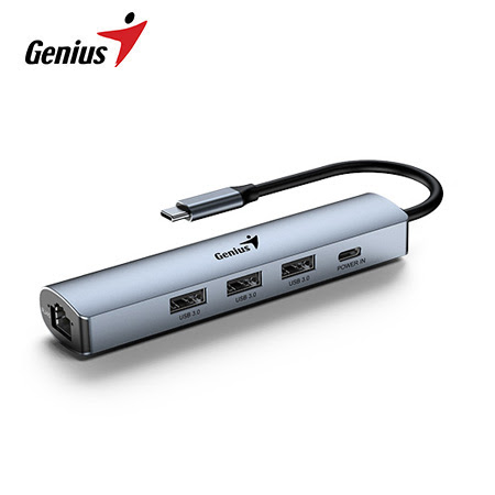 Adaptador USB-C a RED GbE+ HUB UH-545 GENIUS