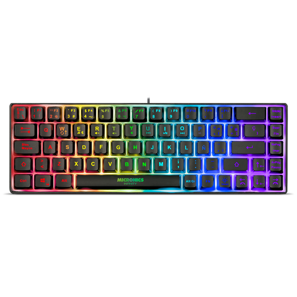 Teclado Micronics Infinity MIC K721+ Multimedia USB RGB.