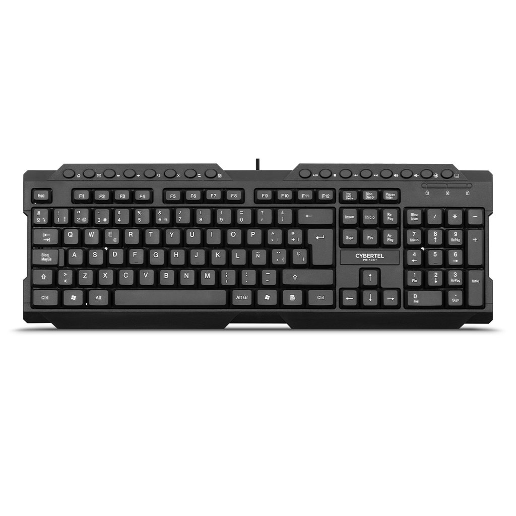 Teclado Cybertel Prince Negro CYB K212+ Multimedia USB T/Semicurvas.