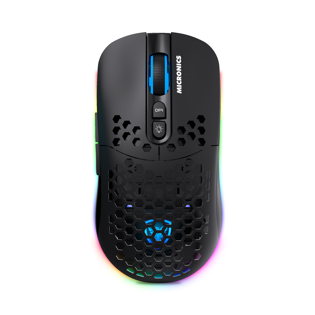 Mouse Inalambrico Gamer Micronics Warrior MIC GM828RX+ Negro WiFi RGB 4800dpi