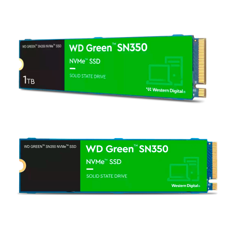 Unidad de estado solido WD Green SN350 NVMe 1TB M.2 2280, PCIe Gen3 x4 NVMe v1.3